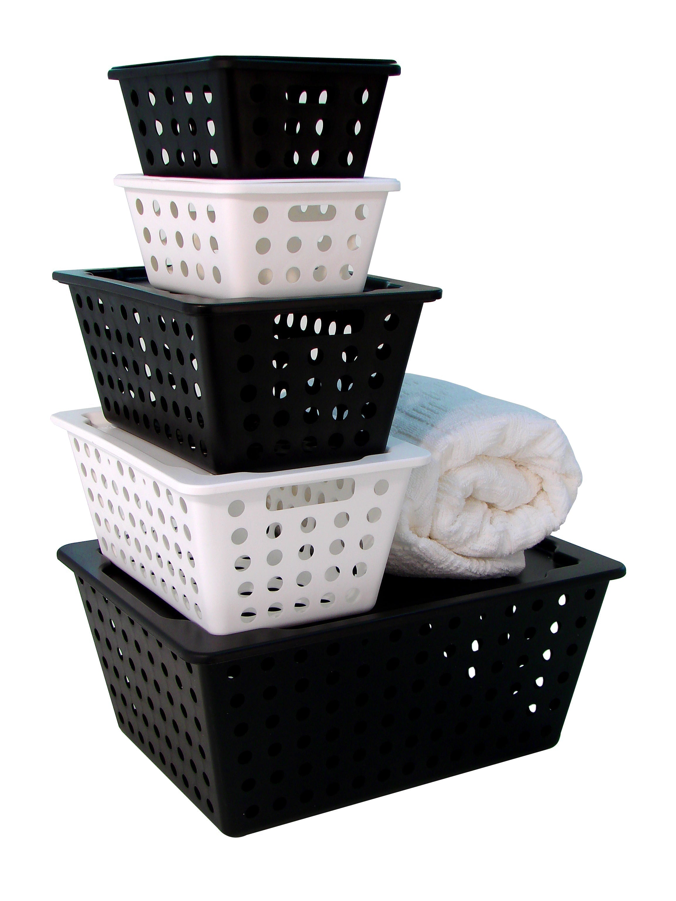 Coza Plastic Basket Black   12,9 L  39 X 30 X 16,8 cm Organizer Made in Brazil