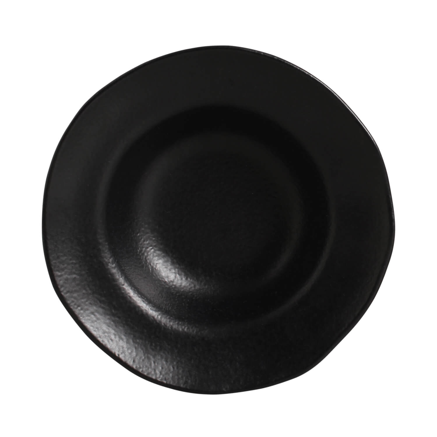 Hat  Plate Deep Rim Stoneware 19 x5.5 cm 250 ML Black Matte Colour Made in Brazil Organic Shape Porto Brasil Ceramic Make a Set