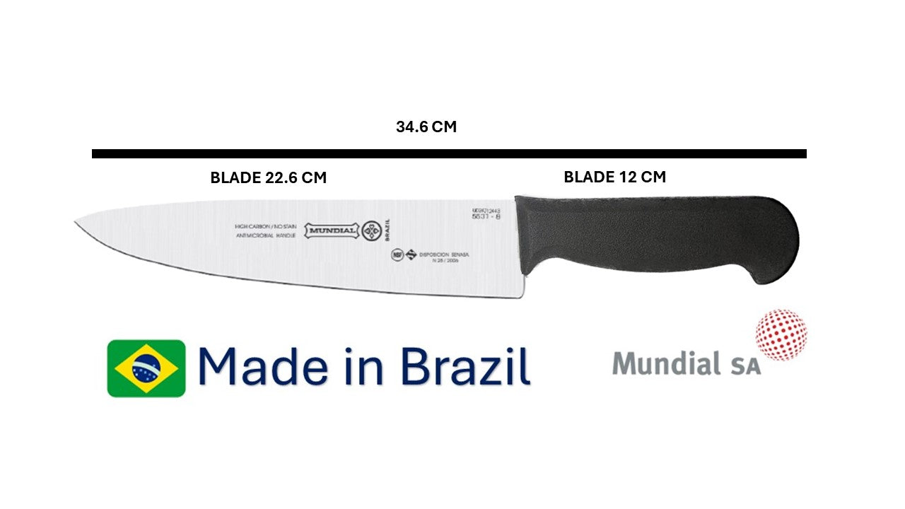 Professional Knife 9' Mundial High Carbon Stainless Steel Din 1.14116  54 - 57 HRC NSF Antibacterial Handle -  The Original Brazilian Knife