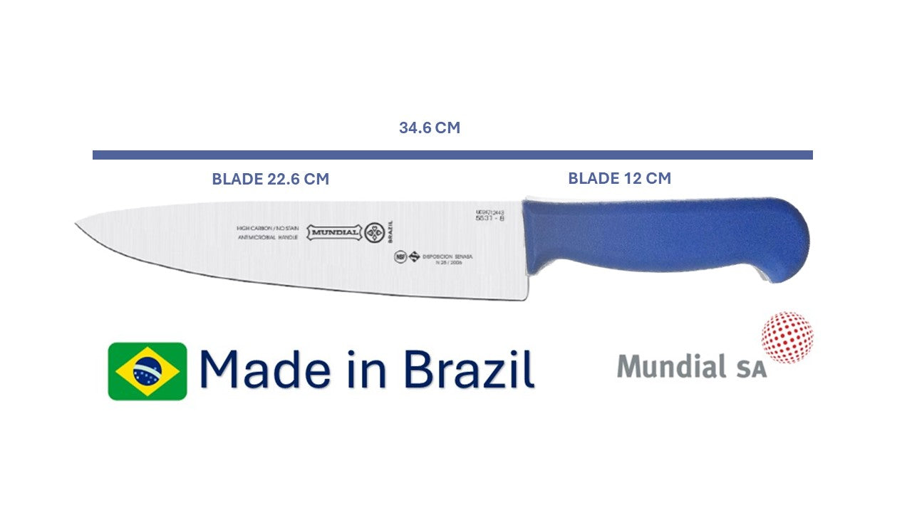 Professional Knife 9' Mundial High Carbon Stainless Steel Din 1.14116  54 - 57 HRC NSF Antibacterial Handle -  The Original Brazilian Knife