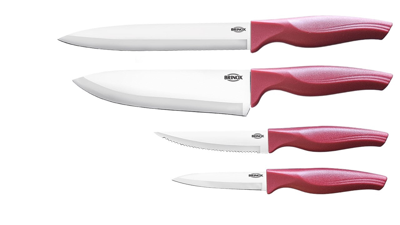 Brinox 4 pcs Knife Set - all you need affordability and functionality - precise and secure cutting.
