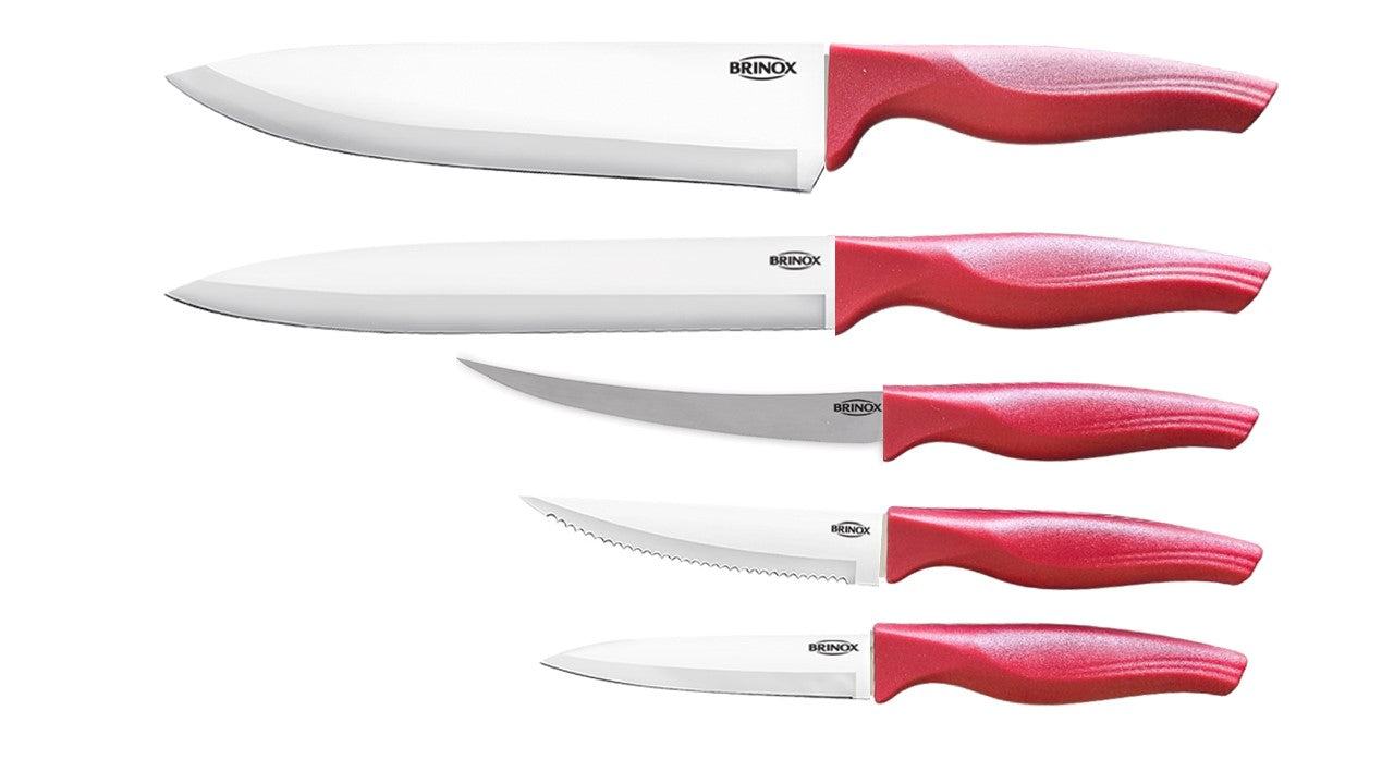 Brinox 5 pcs Knife Set - all you need affordability and functionality - precise and secure cutting.