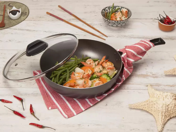 Brinox 24cm 4.1  L Non-stick Wok pan – easy and fast to cook and clean - Made in Brazil.