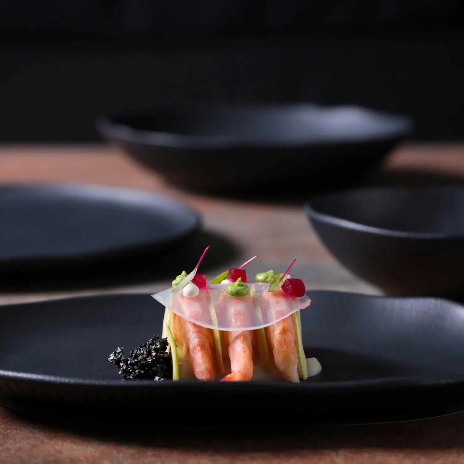 Platter Tray Shallow   Stoneware 30 cm x 20 cm  Black Matt Colour Made in Brazil Organic Shape Porto Brasil Ceramic Make a Set